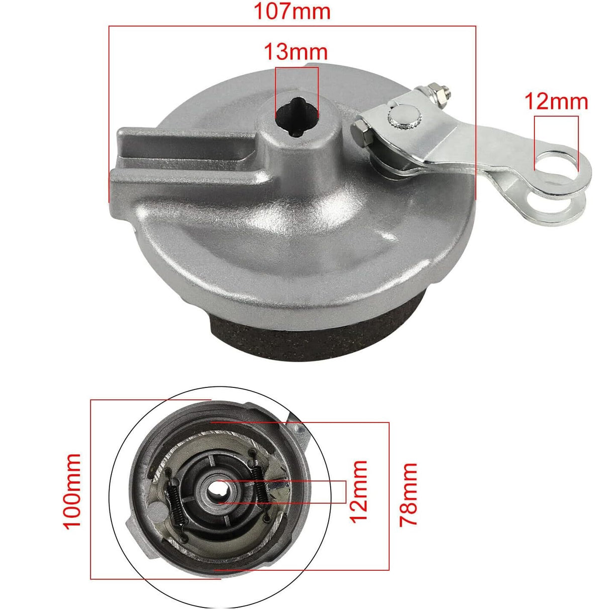 RedCap's 1 Pair 10'' Dirt Pit Bike Rear Wheel Drum Brake Shoe System Set for 70-110CC CRF50 - Enhanced Control and Safety