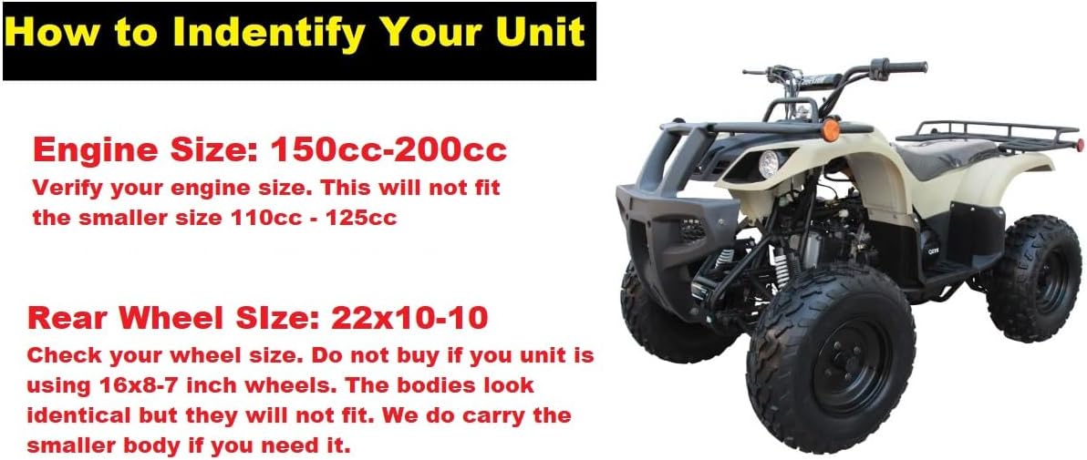 RedCap ATV Plastic Body Assembly Suitable for Coolster 3150, 3150DX, 3150DX-2, 3175U, TaoTao Bull 150cc, Bull 200cc, Rhino 250cc, Vitacci 125cc ATV Model - Crafted with Durable Material (Black)