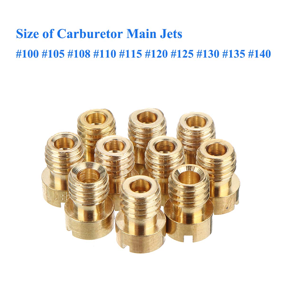RedCap Set of 10 CVK Carburetor Main Jets Included (100-105-108-110-115-120-125-130-135-140) for 125cc, 150cc GY6 PD24 Carburetor Chinese Made Scooter Mopeds Engine Motor Carb - Easy Installation