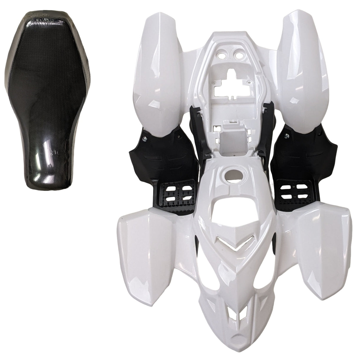 Complete ATV Body Fender Kit with Seat for Panther 110PL, 125PL, Coolster 3050B, TaoTao ATA110L (White)