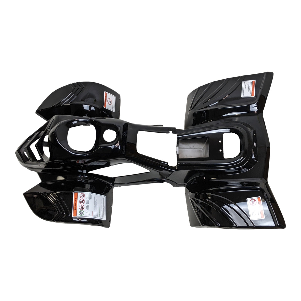 2 Piece ATV Body Fender Kit Tao Tao ATA110B, BoulderB1 - Glossy Black