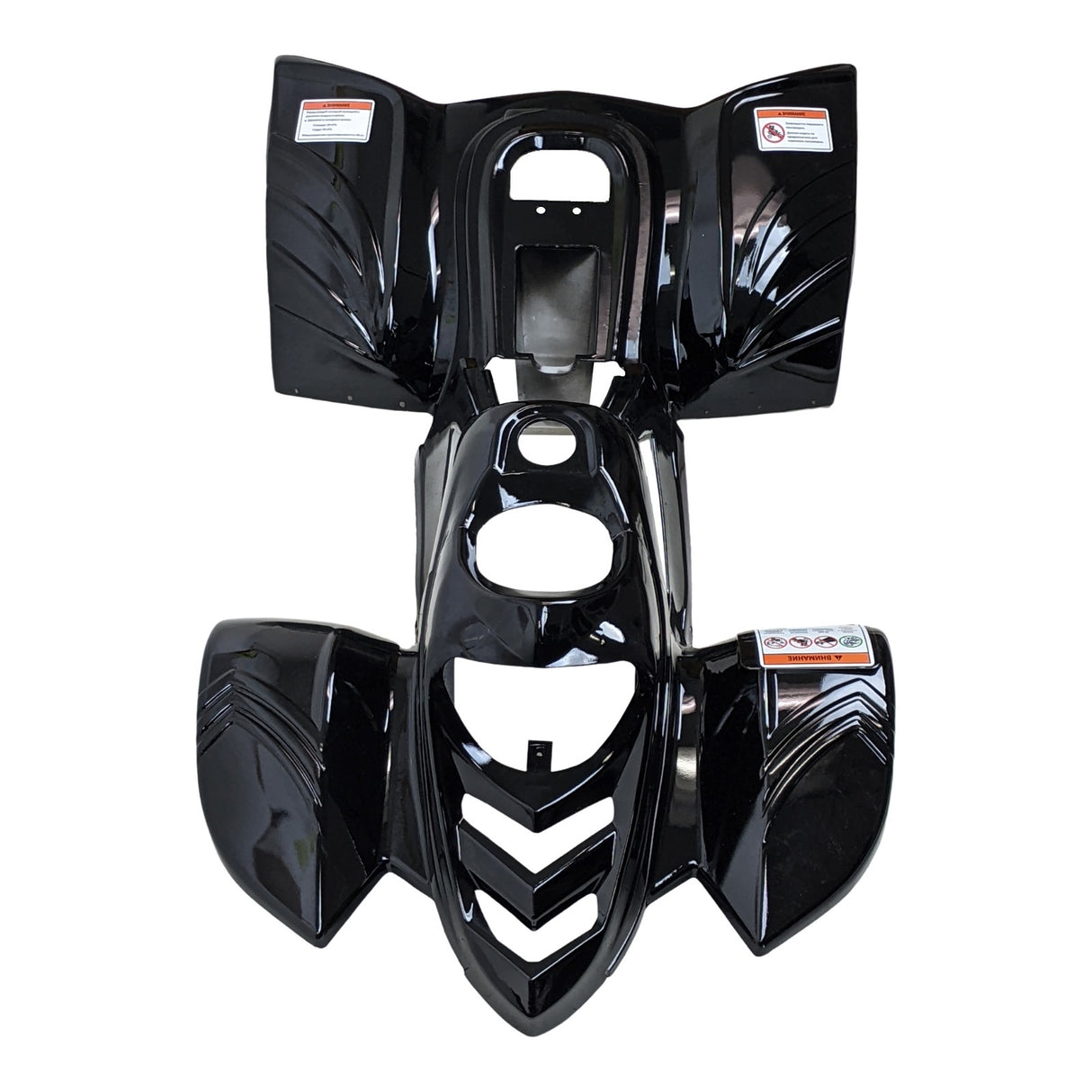 2 Piece ATV Body Fender Kit Tao Tao ATA110B, BoulderB1 - Glossy Black