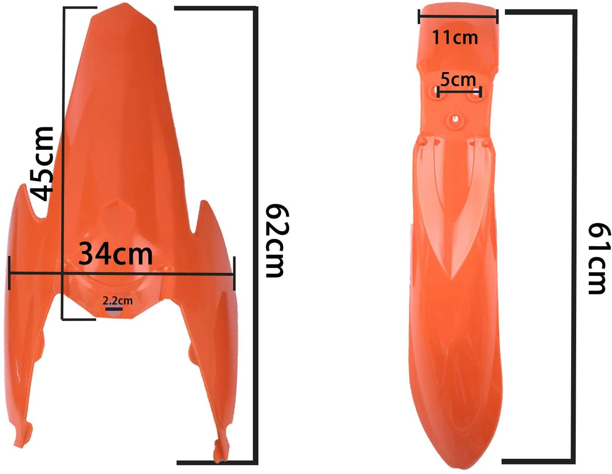 Complete Plastic Fender Fairing Body Kit for KTM 85 SX85/105 KTM250 SX XC Dirt Bike Replacement for 2006-2012 Models (Orange)