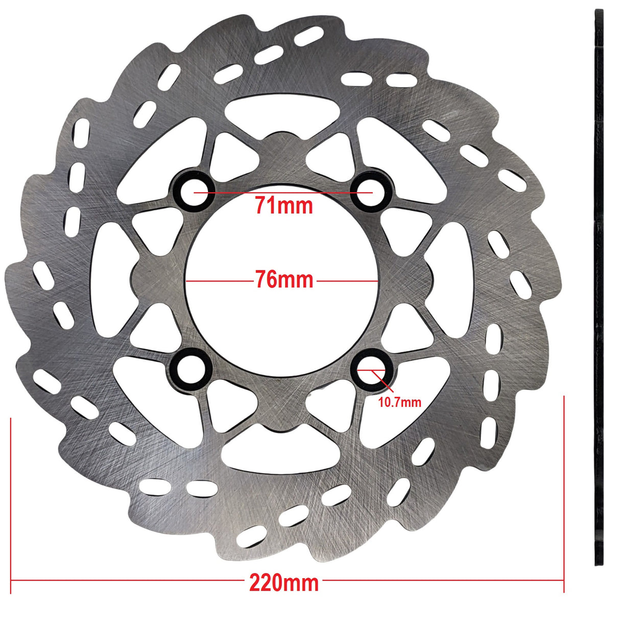 RedCap Replacement 220mm Brake Disc Front Rotor with 4-bolt pattern, Compatible with 110cc, 125cc, 150cc RFZ Apollo, SSR, Tao Models - Upgrade Your Dirt Bike Braking System