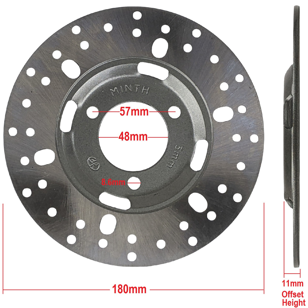 RedCap Brake Rotor 180mm Disc 3-Bolt Style Stainless Steel