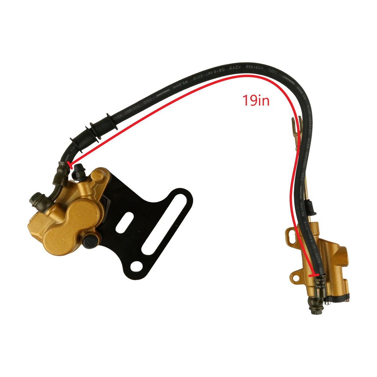 Rear Hydraulic Disc Brake Caliper Master Cylinder Kit Gold