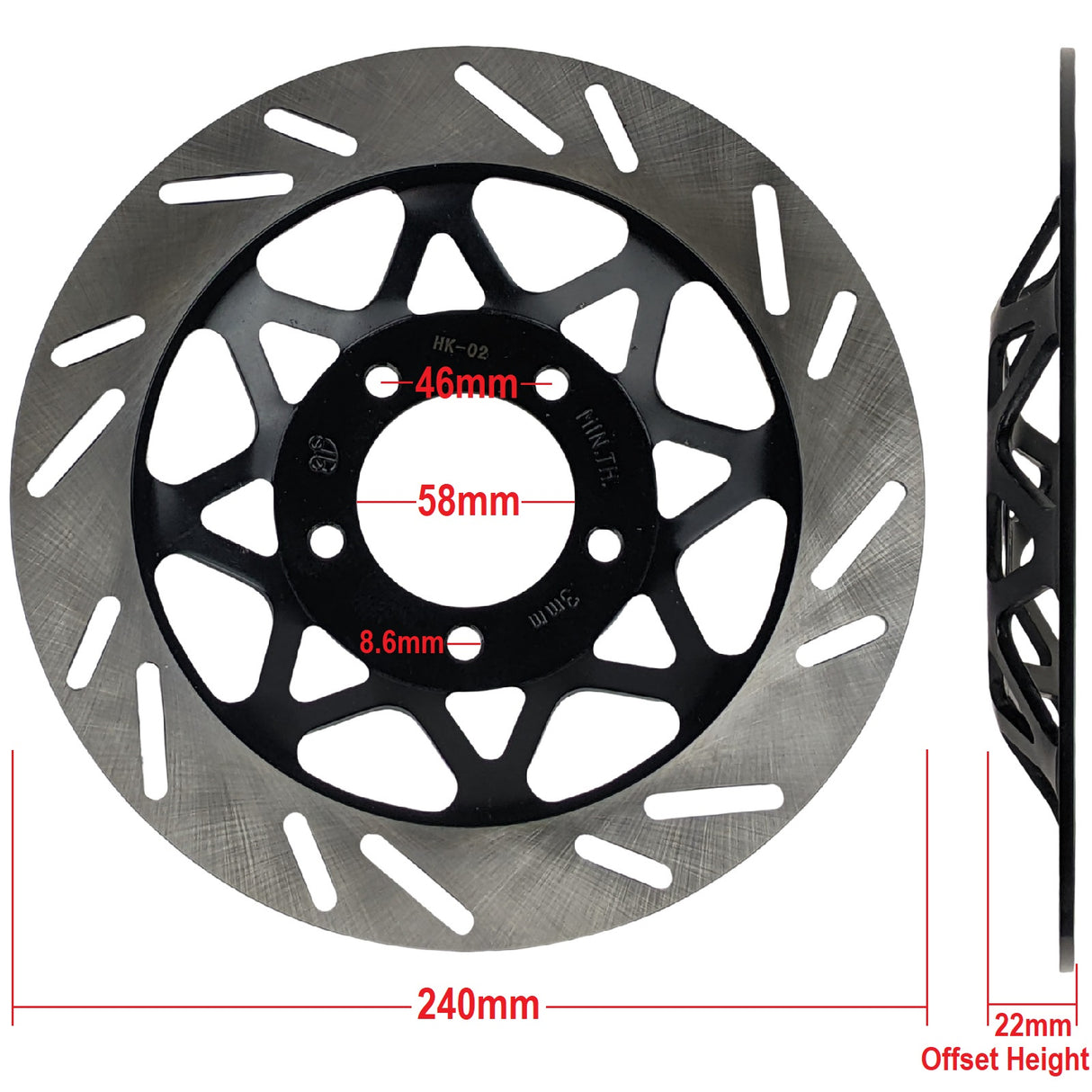 240mm Hat-Shaped Front Brake Rotor Disc for Sym Zh125, Xs125 Chinese Scooters