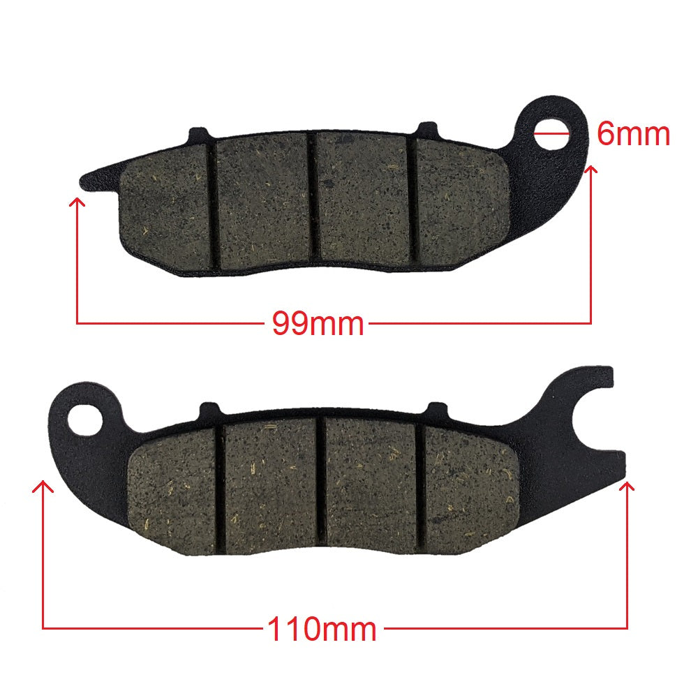 RedCap Brake Pad Set Suitable for Jonway TaoTao Peace Flying Scooter Cougar Cycle Rocket Bullet 50cc - 150 Motor Scooter - Version YY125-2A - Enhanced Performance - Optimal Stopping Power & Safety