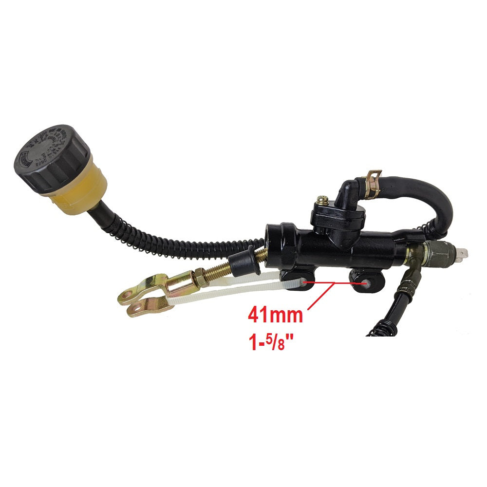 RedCap Rear Disc Brake Caliper with Master Cylinder Assembly Included, Pads, Brake Line Hose, Brake Fluid Reservoir for Jonway Sport 200cc Chinese ATV Models - Upgrade Your vehicle Braking System