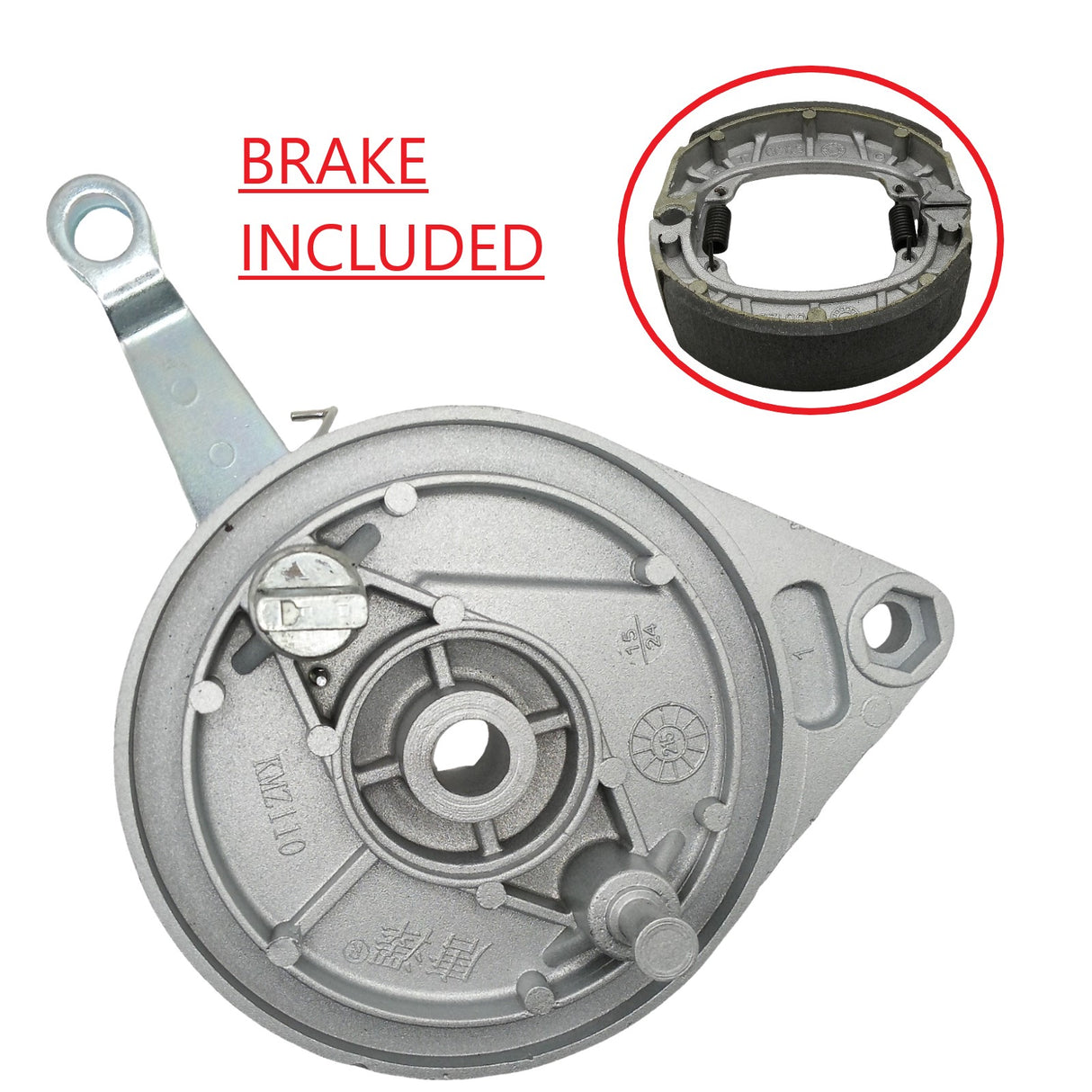 Rear Drum Brake Cover Shoe Kit with Chain Tensioner for Coleman CT200U BT200X CT200UEX Minibikes