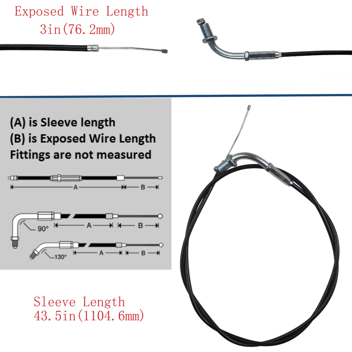 Throttle Cable, Bike Engine Kit