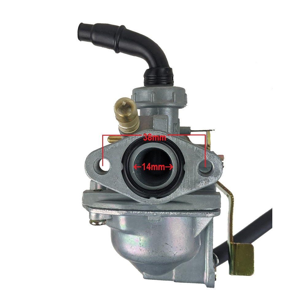 Carburetor PZ14, 60cc, with Manual Flip Choke - Kandi Pocketbikes and 60cc ATV