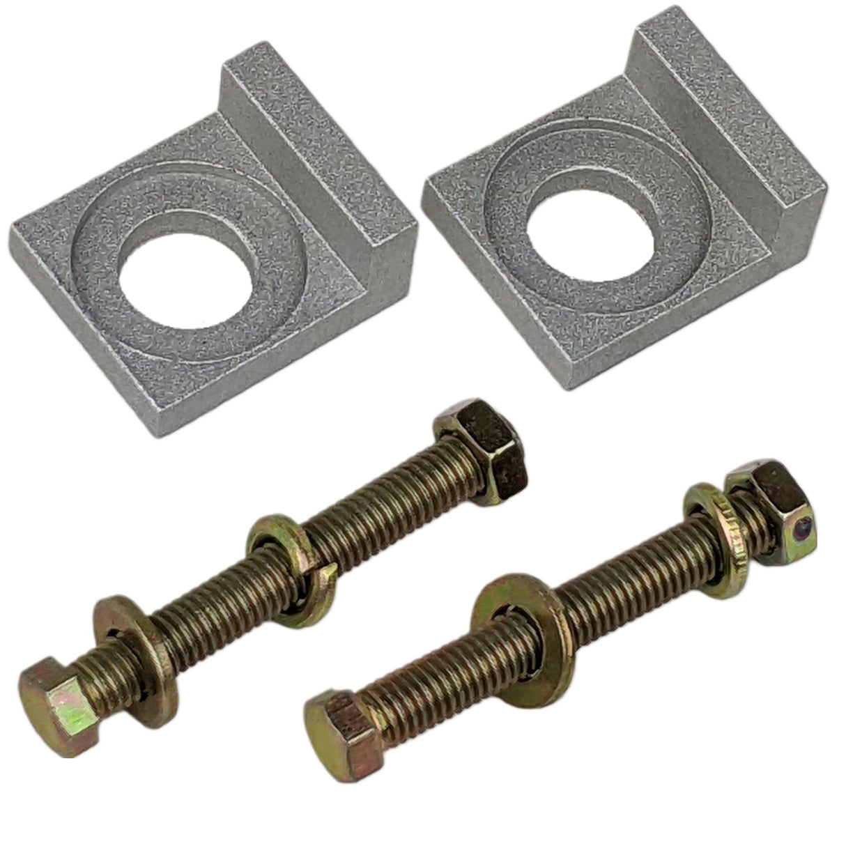 Chain Tensioner Adjuster Block CNC SILVER, 15mm L Block, Wheel, Dirt Pit Bike 110cc 125cc