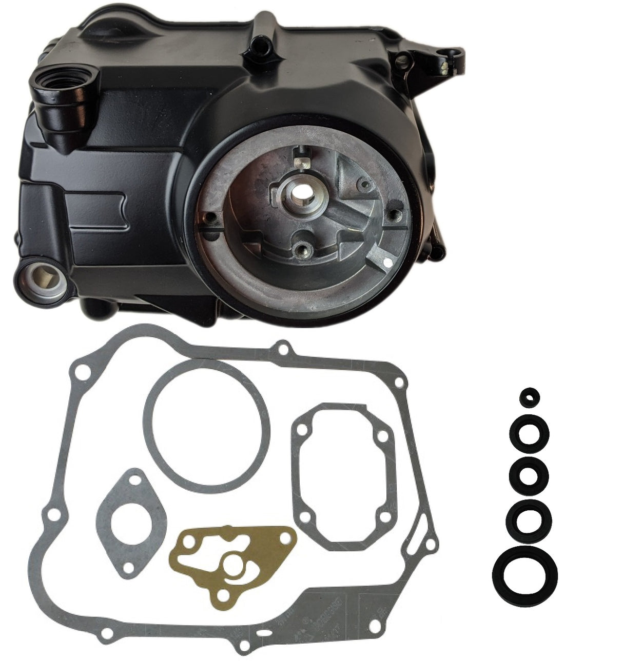 Right Side Engine Clutch Cover Black with Gaskets & Seals, - 110cc 125cc Lifan Zongshen