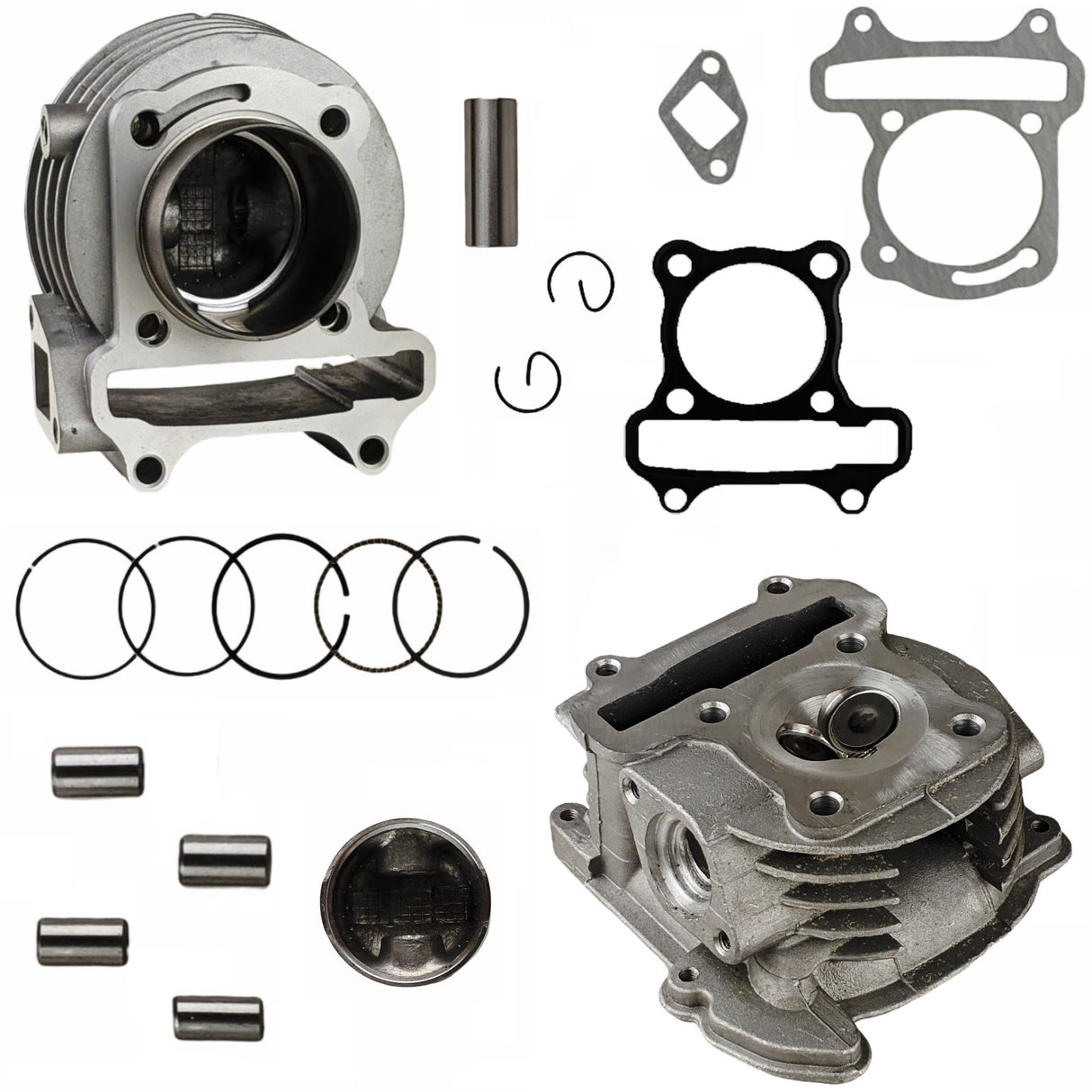 100cc 52.4mm Complete Cylinder Kit with 64mm Valves for QMB139 QMI139 4-Stroke Engines ATV Dirt Bike