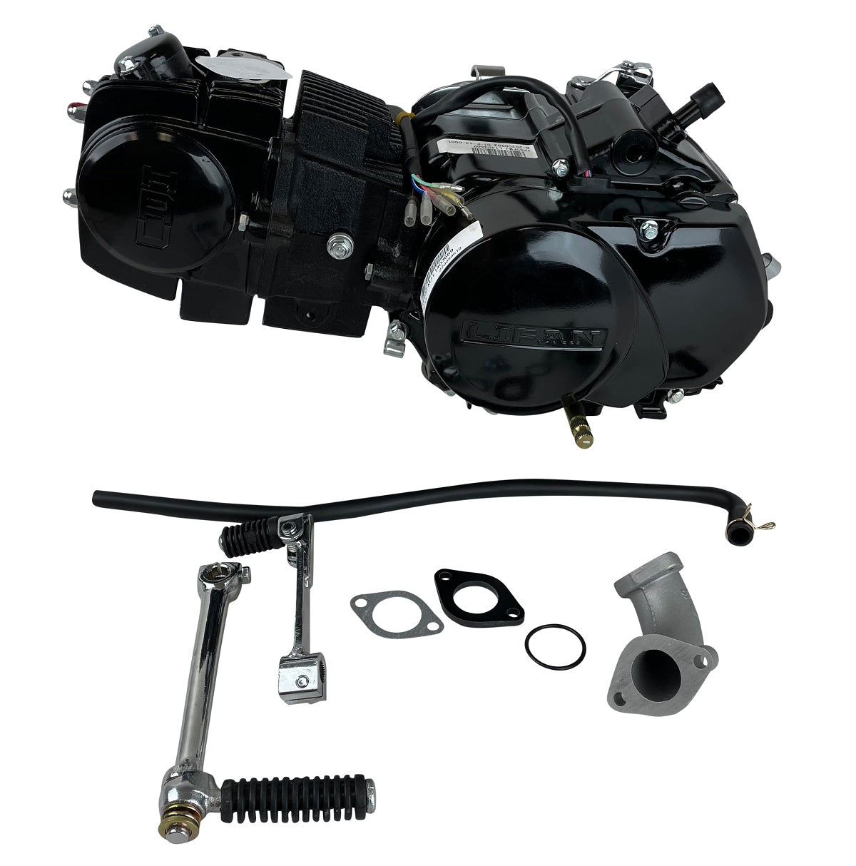 Redcap Lifan 140cc 4 Stroke Engine Motor, Single Cylinder Pit Dirt Bike Engine Motor Kit Horizontal Oil-Cooled Kick Start 4-Speed Suitable for XR50, XR70, CRF50, CRF70, ATC70, SDG, SSR, (Sleek Black)