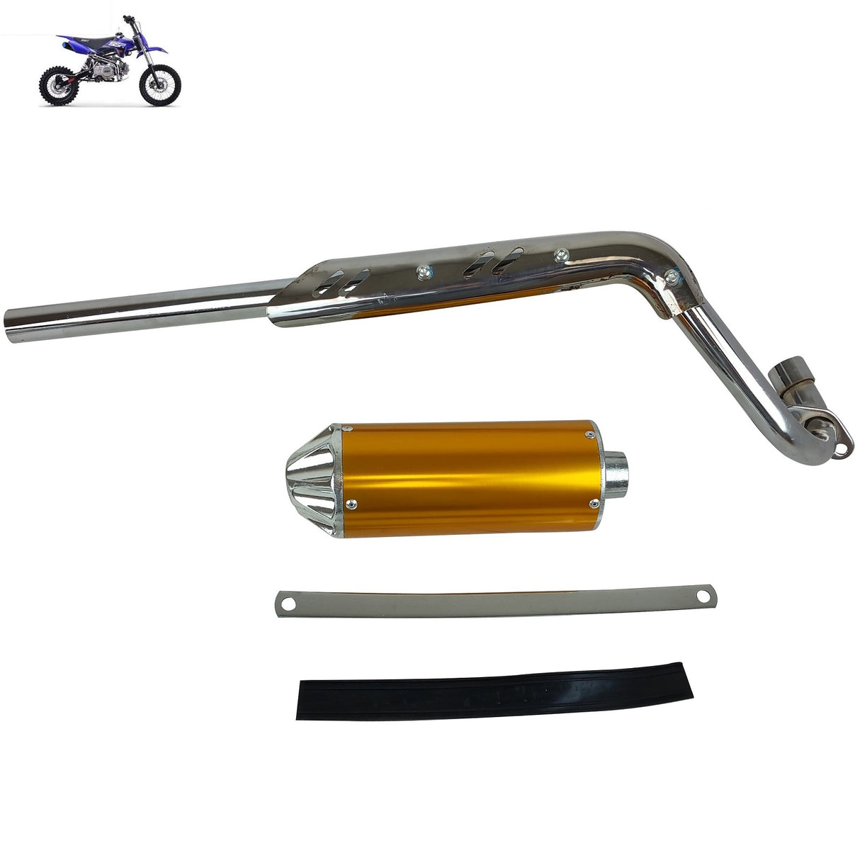 28mm Exhaust Pipe Muffler Honda CRF50 SSR Dirt Pit Bike ATV Quad 110cc 125cc Gold