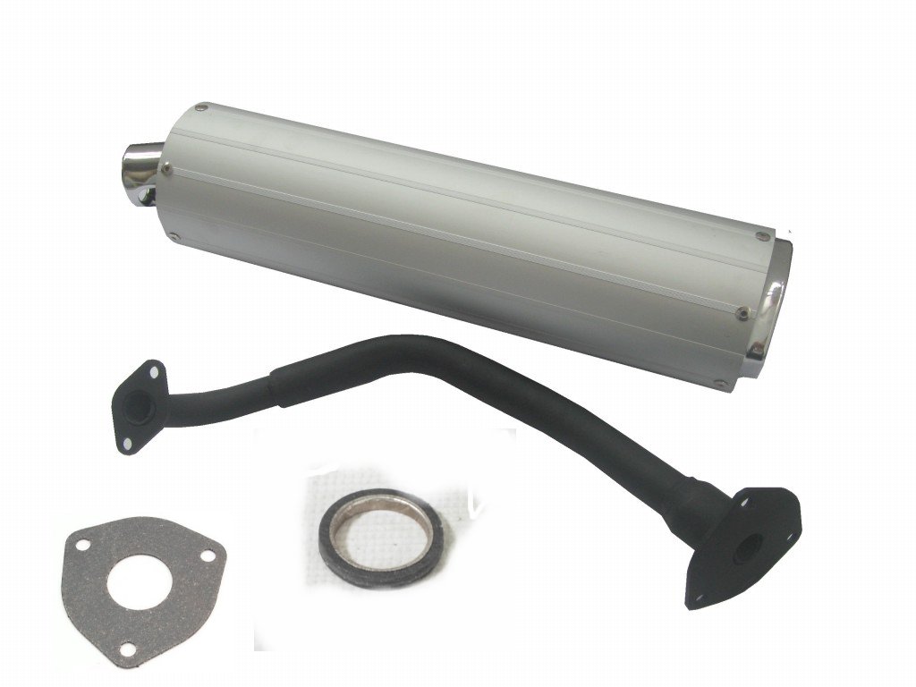 150 cc high flow scooter muffler/exhaust..- SILVER