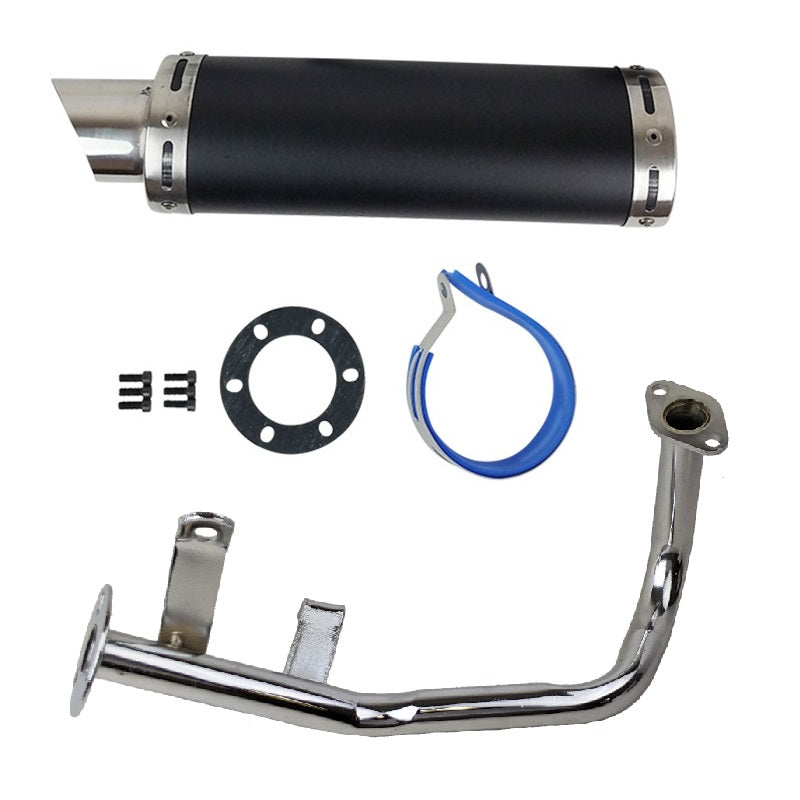 50cc High Flow Scooter Muffler/Exhaust - BLACK - Version B