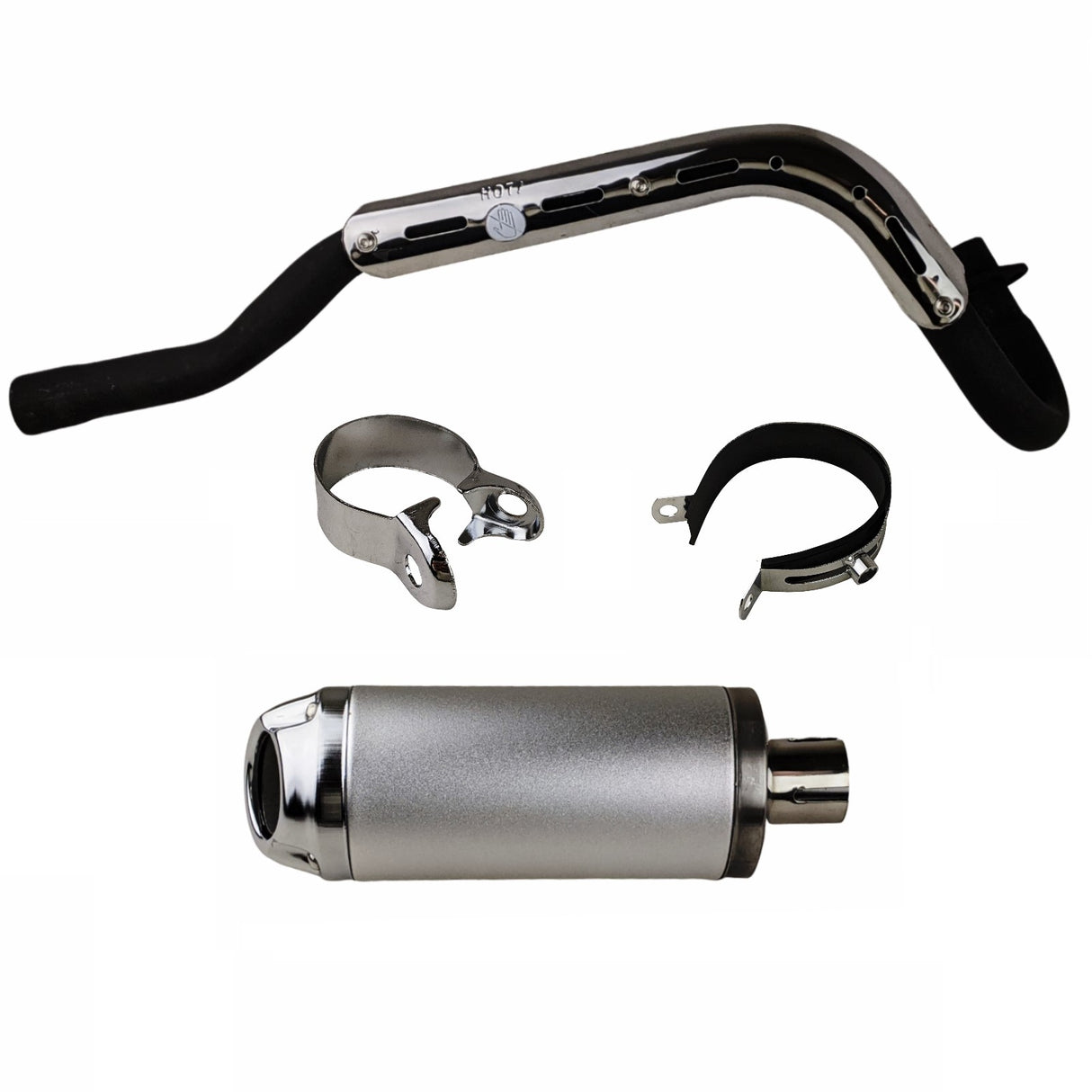 Muffler 125 DB: X-32/33/36, Aluminum pipe,For X-Motor 125cc, ( 2020, Two piece muffler )