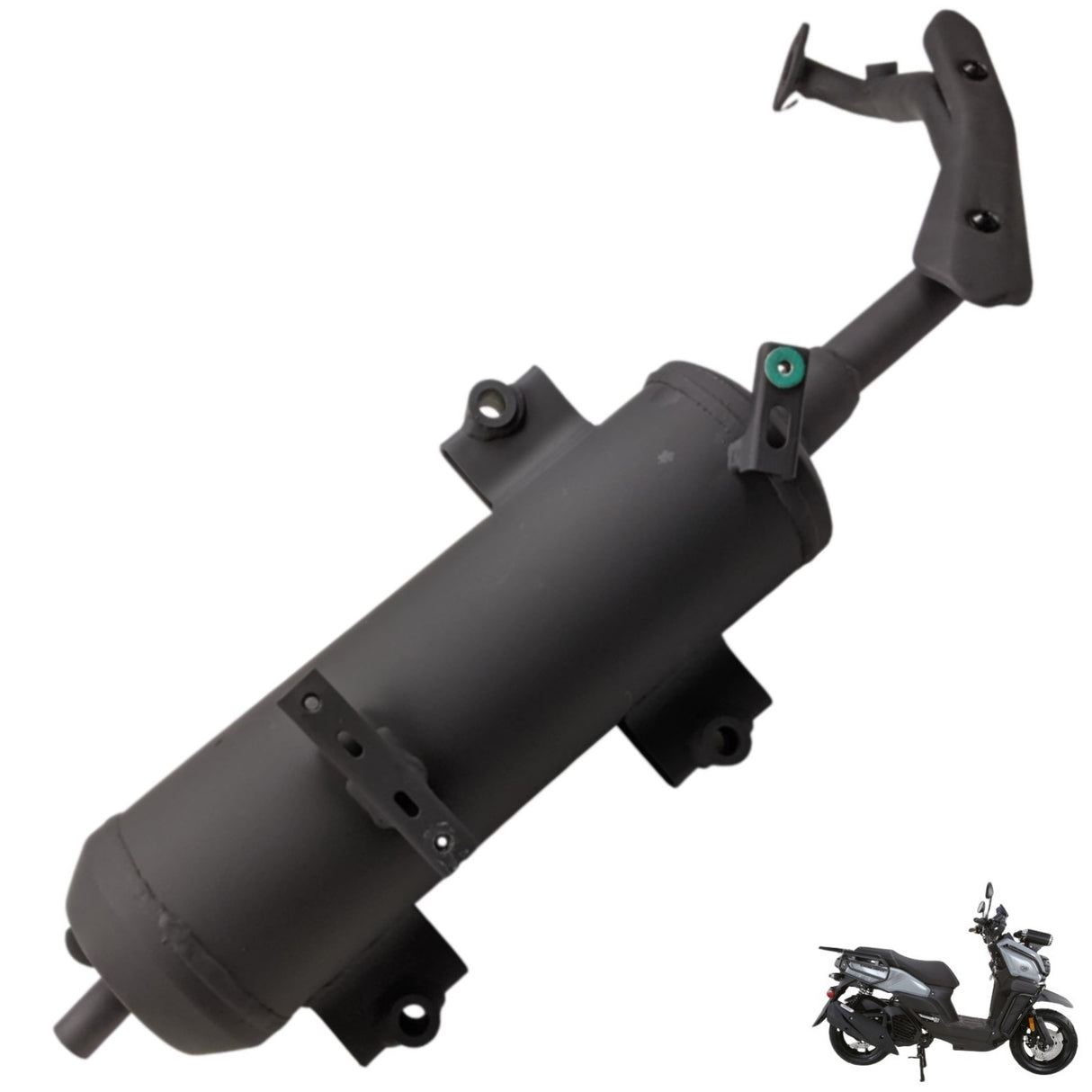 Muffler & Heat Shield Assembly for Gator Tank 200cc Carbureted GY6 Scooter