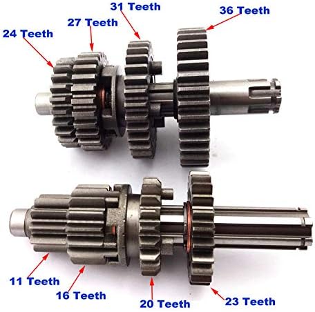 Transmission Gear Box Main Counter Shaft Assembly for 4-Stroke Engines 110cc 125cc YX Pit Dirt Bike ATC 70 ATC 90 Mini Trail