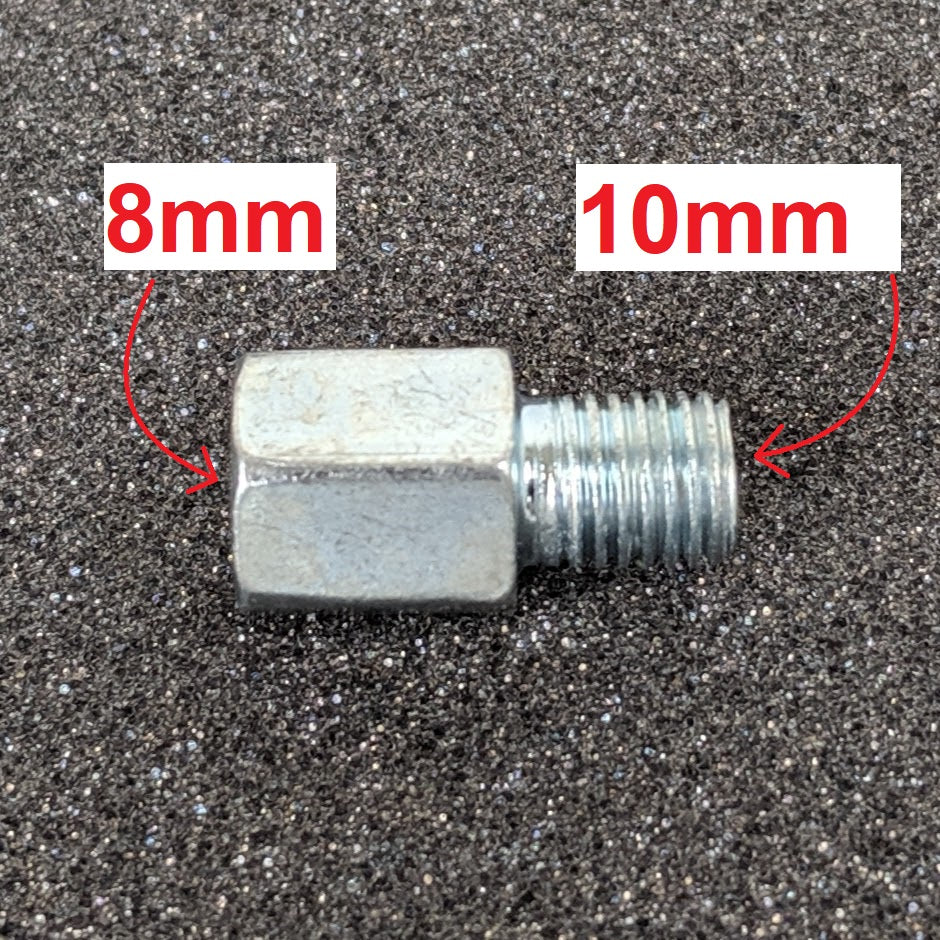 Mirror Adapter 2 pcs - 8mm Female 10mm Male - Converts M8 mirror to M10