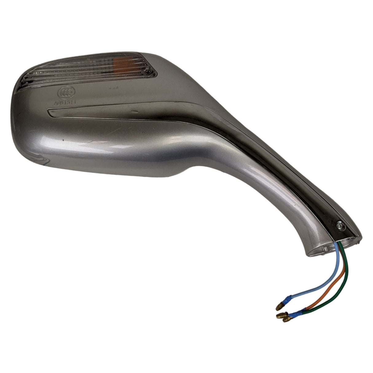 Rear View Mirrors 8mm - Featuring Integrated Turn Signal Lights in Sleek Silver Finish - Universally Compatible With Scooters 50cc, 150cc, 250cc