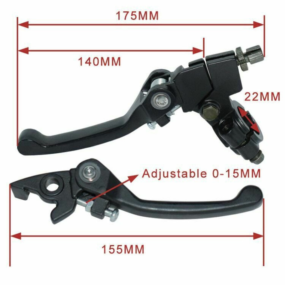 7/8" FOLDING BRAKE CLUTCH LEVER SET SDG SSR 70 110 107 125 PIT BIKE - BLACK