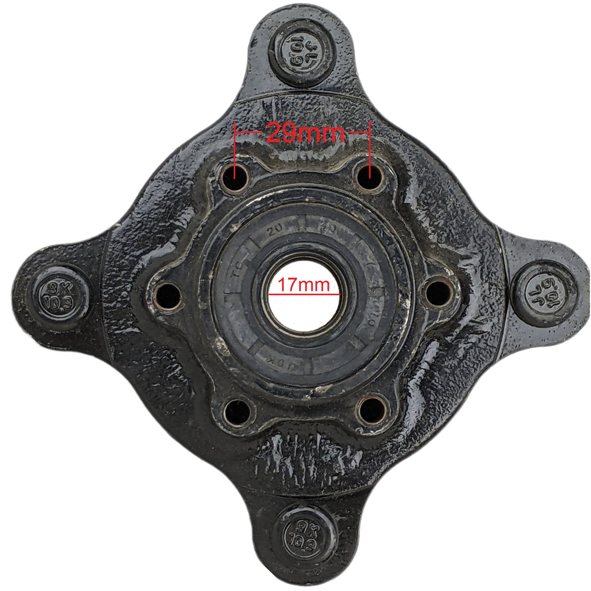 Front Wheel Hub Assembly with Bearings Compatible with Chinese 110cc 125cc 150cc ATV Quad Go Kart