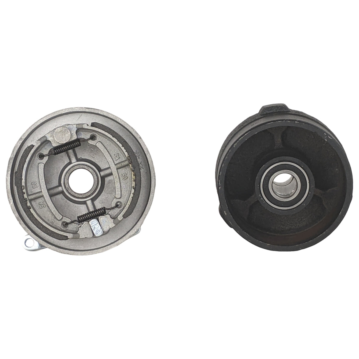 Front Left Hub Drum Brake Assembly TaoTao ATA110B with 6 or 7 Inch Wheel & Tires with 77mm 3in Stud Spacing