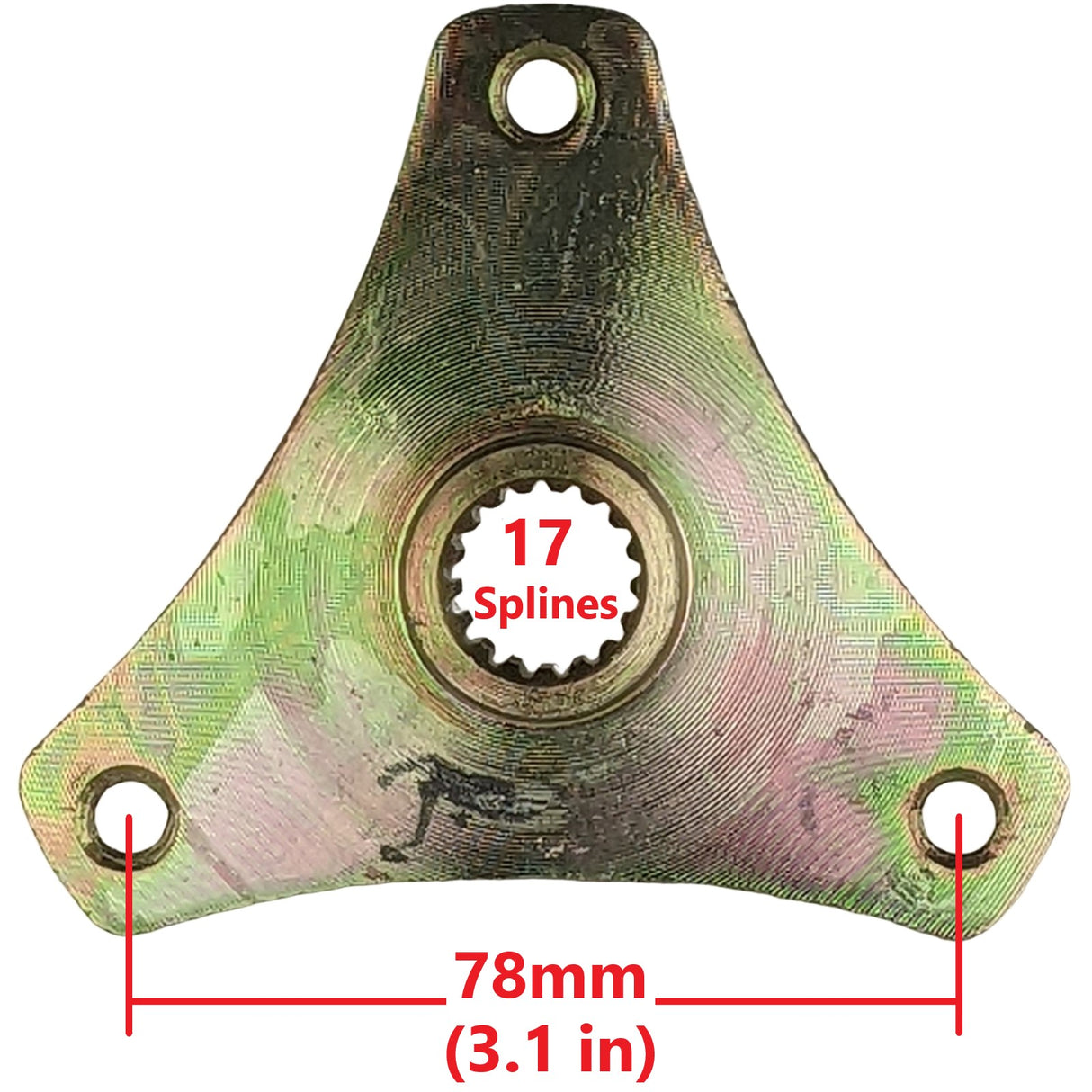 Set of 2 Rear Wheel Hub 17 Spline 3 Stud for Chinese 110cc ATVs with Shift Engines