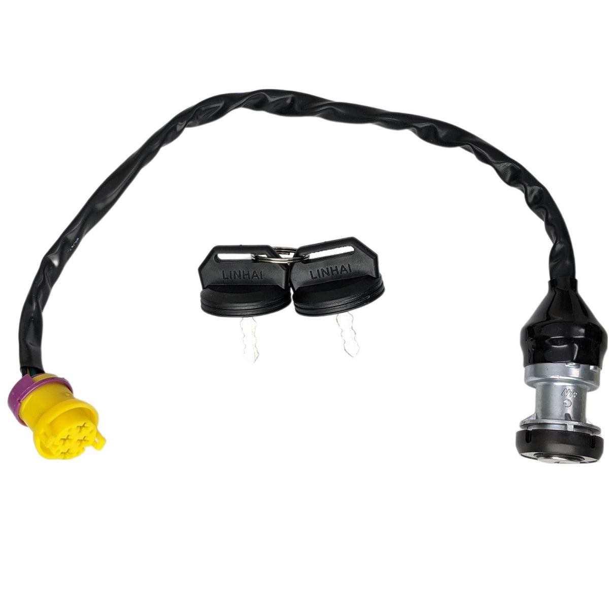 Ignition Key Switch with Waterproof Harness Plug OEM Linhai Goon Muddy Bighorn 260cc 300cc 400cc ATV