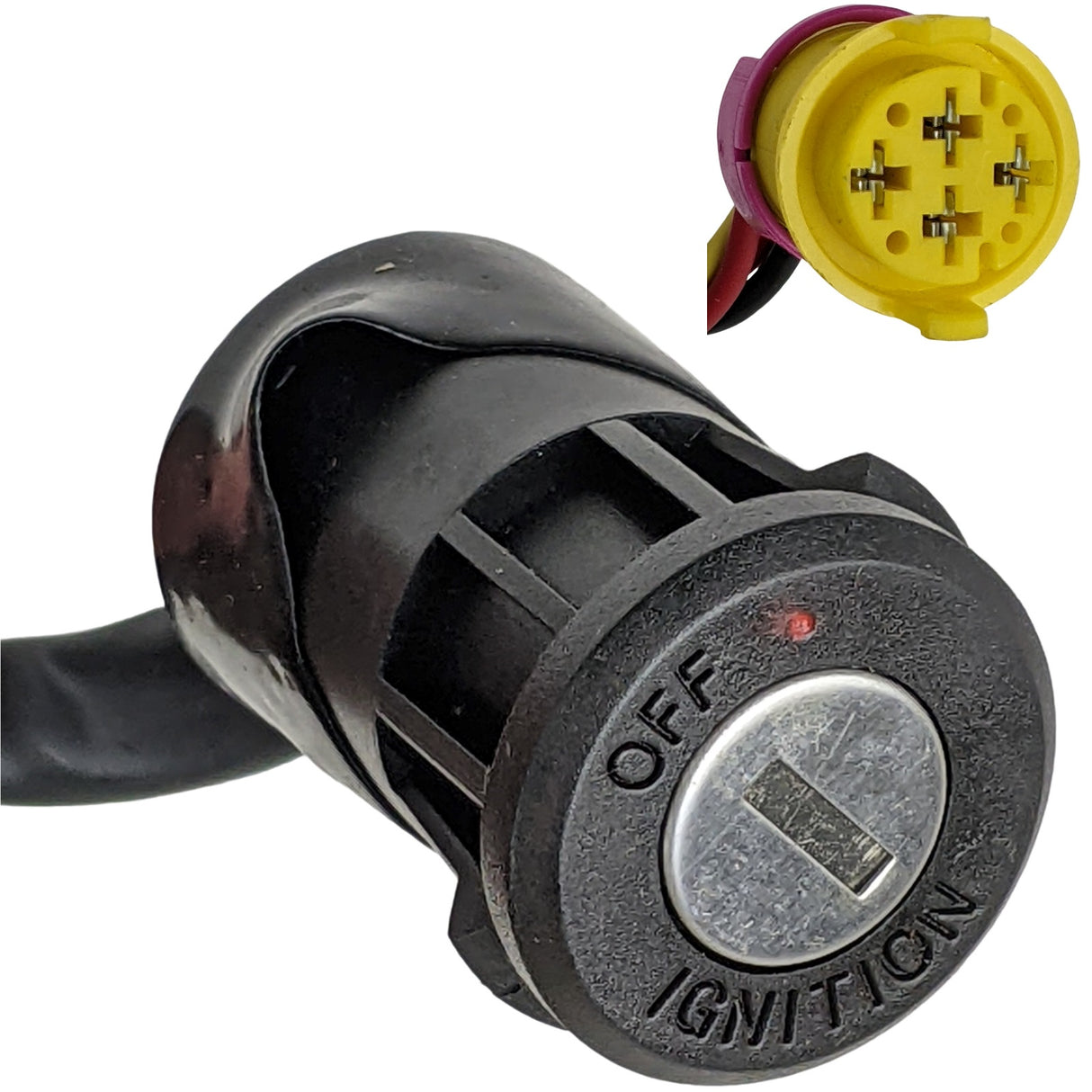 Key Ignition Switch - 4 Wire - 14" Harness Connector Plug