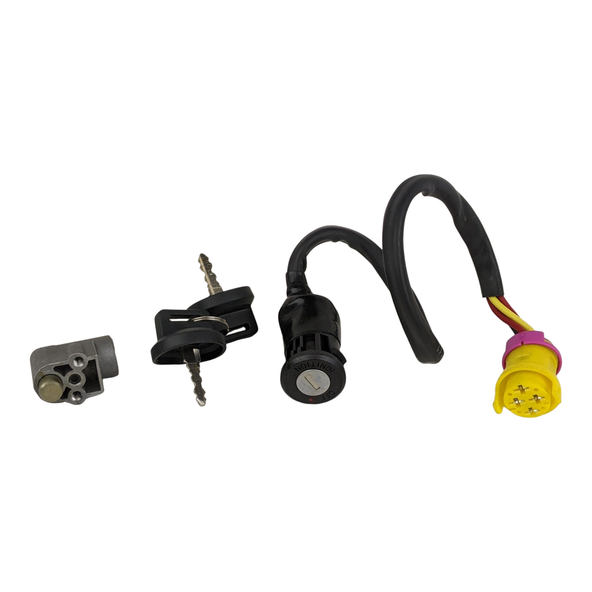 Key Ignition Switch - 4 Wire - 14" Harness Connector Plug