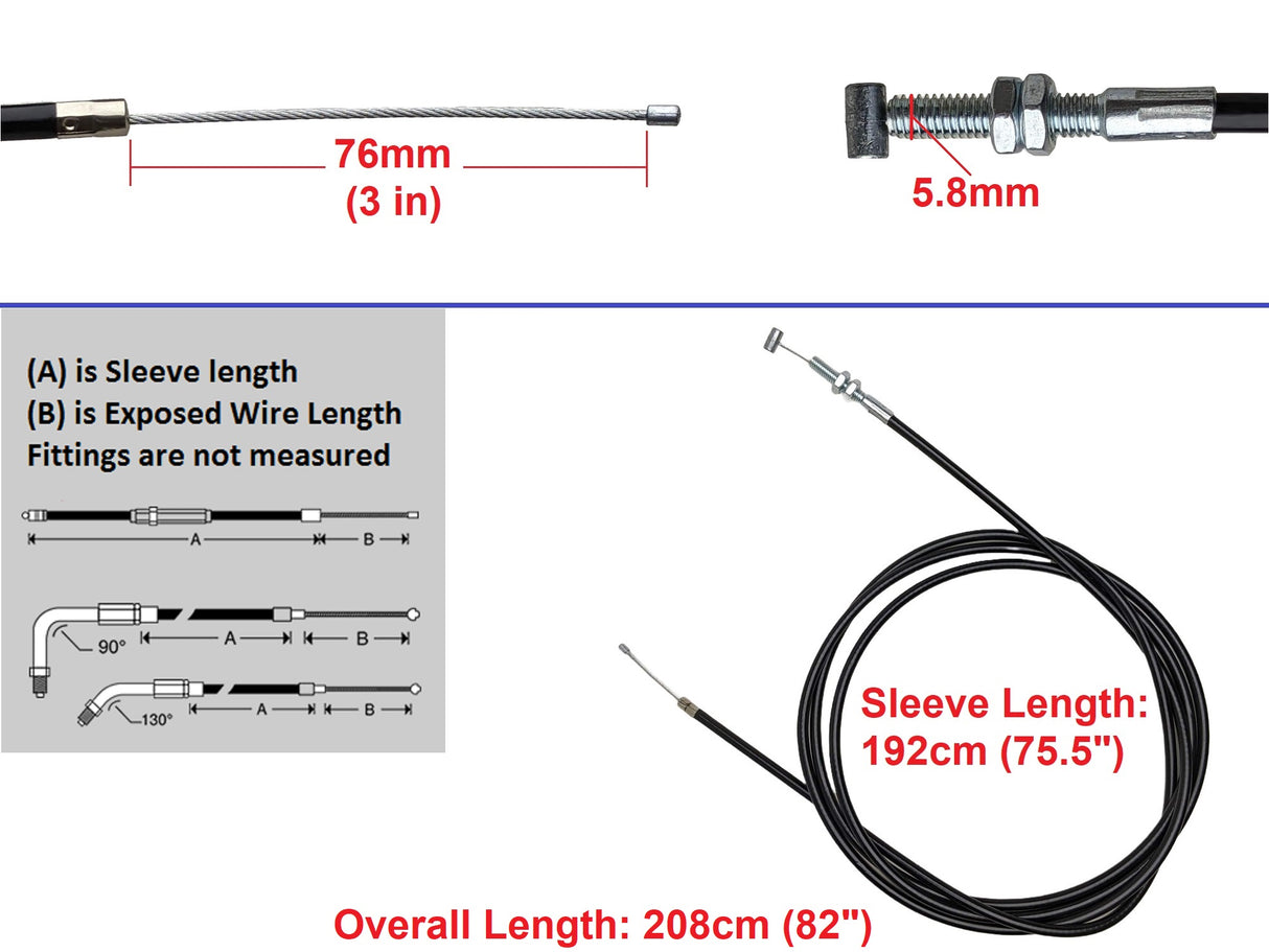 Throttle Cable, Go Kart 70cc - 110cc