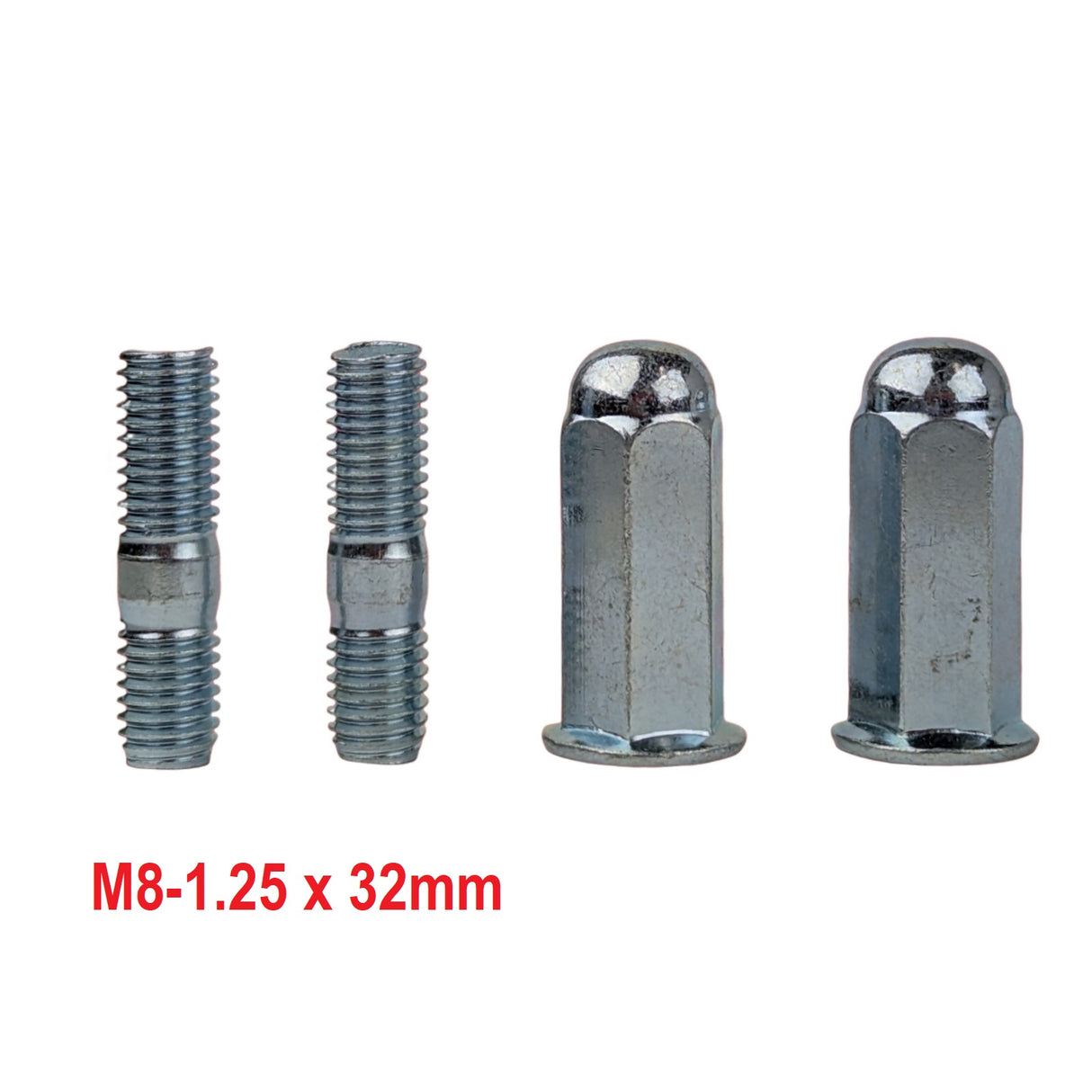 Exhaust Cap Nuts and Studs M8-1.25 for 200cc GY6 EFI Engine - B Block (HEAD-0301)
