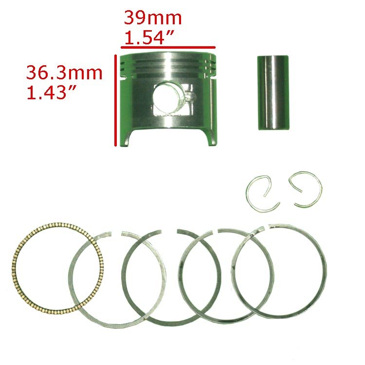 Piston & Ring Set, 39mm, 50cc Kazuma Meerkat