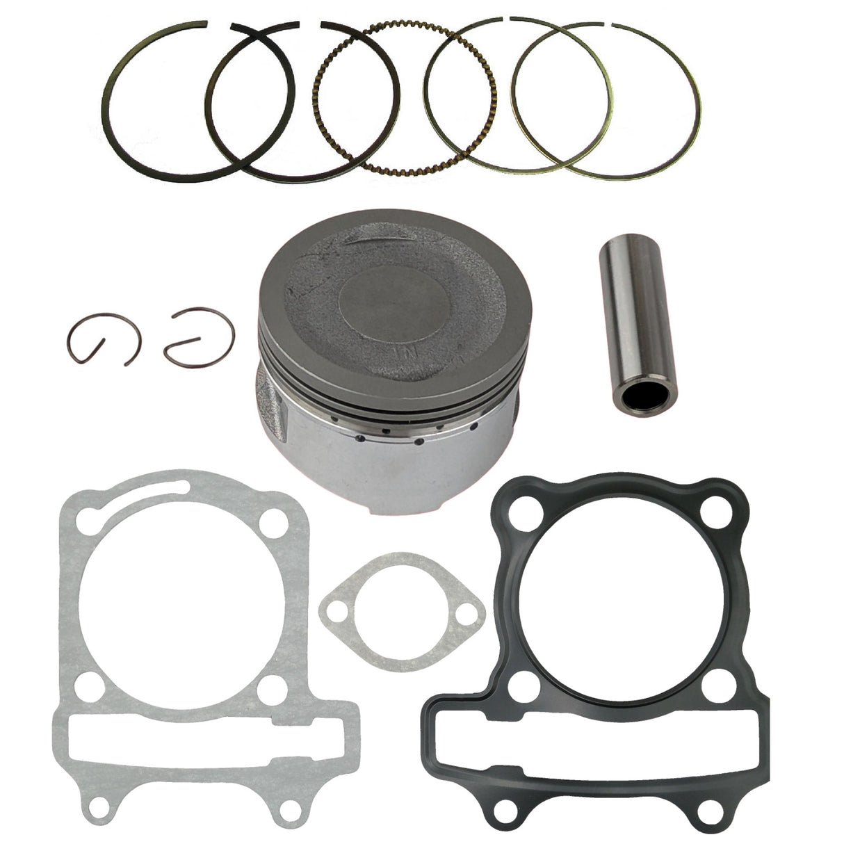 Piston & Ring & Gasket Set for Piston Apollo 200cc GY6B 63mm Cylinder Piston Gasket Rebuild Kit 57mm Stud Spacing