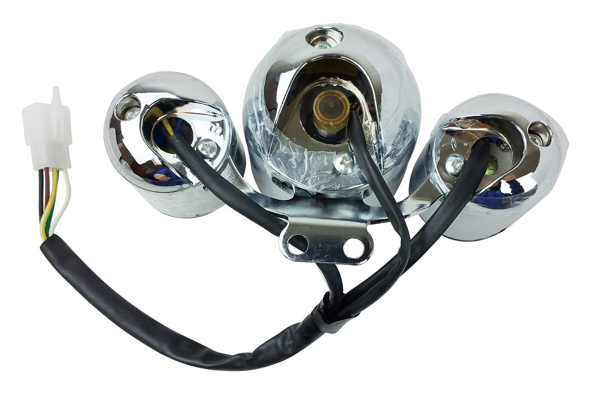 New Scooter Speedometer Gas Gauge Cluster Retro Style 49cc 50cc Chrome ZN50QT 80MPH