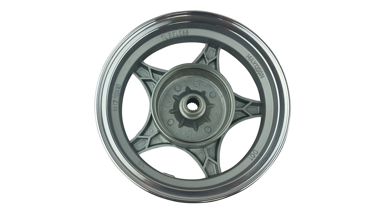 10 Inch Chrome Rear Rim 49 50cc TaoTao Peace New Gy6 Scooters Mopeds MT2.50x10