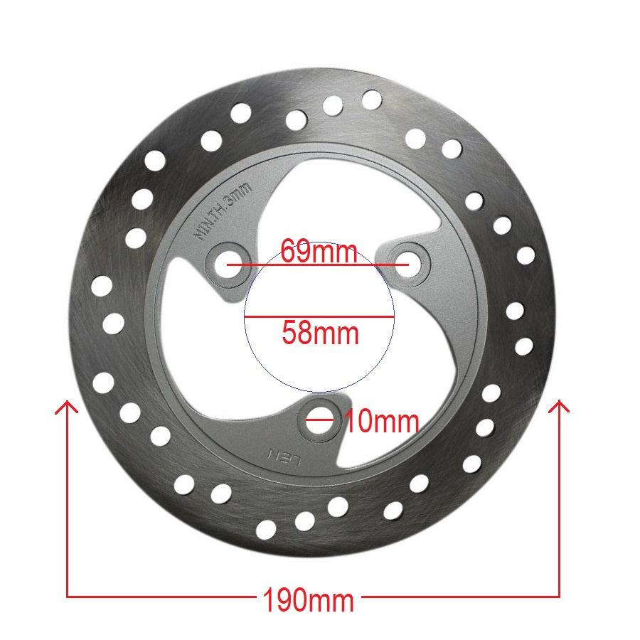 Brake Rotor Disc - 190mm - 3 Bolt