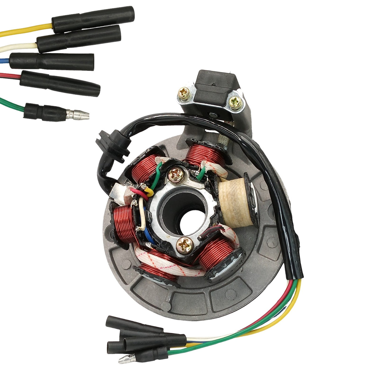 Stator Magneto 6 Coil 5-Wire with Mounting Plate 50cc-140cc Dirt Pit Bikes Motocross ATV Quad