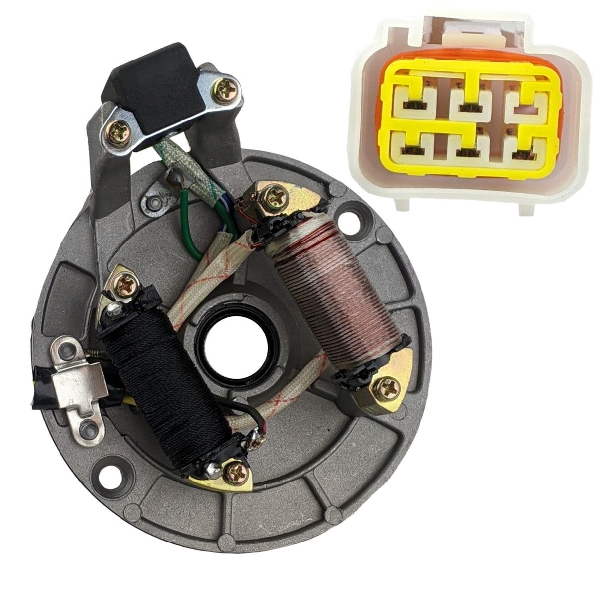 Stator Magneto - 2 Coil 5-Wire - 50cc-125cc - Version JH70 Coolster Dirt Bike Plug