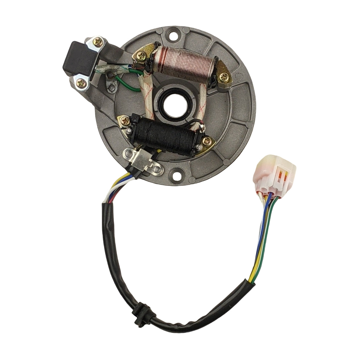 Stator Magneto - 2 Coil 5-Wire - 50cc-125cc - Version JH70 Coolster Dirt Bike Plug