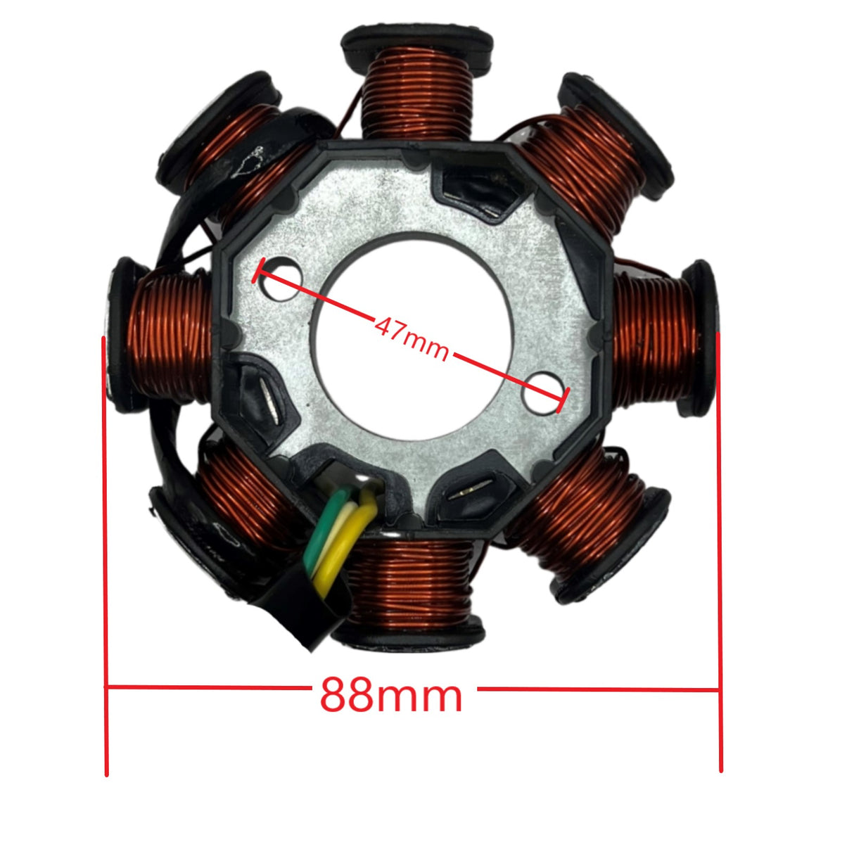 8-Coil Stator Magneto 4-Wire for Scooter Moped ATV