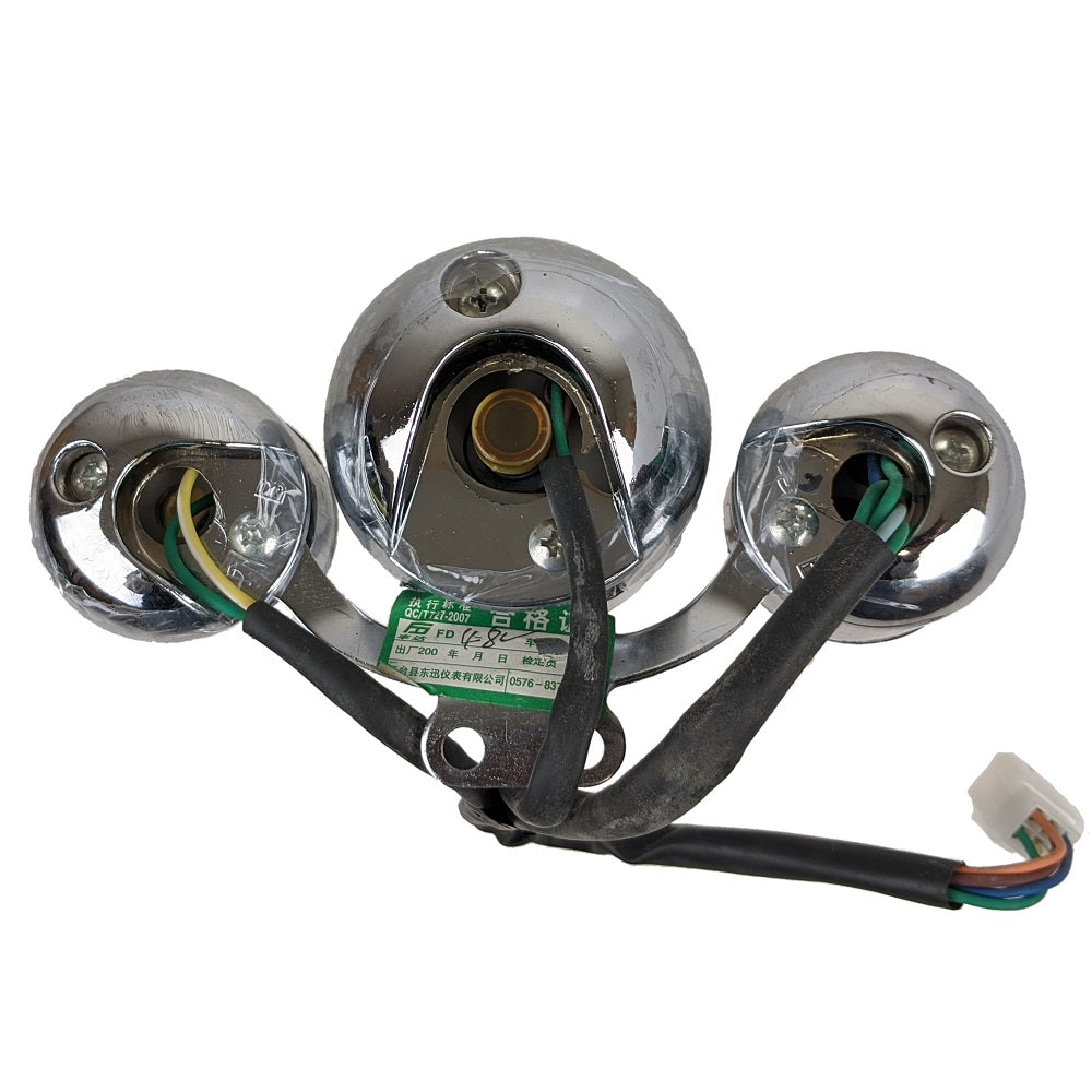 Speedometer Instrument Cluster Gas Gauge Chrome Retro Style Scooter 49cc 50cc