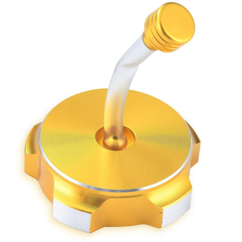 RedCap Sleek Gold Motorcycle Gas Fuel Petrol Tank Cap with Breather Valve For 50cc, 70cc, 90cc, 110cc, 125cc, 140cc, 150cc Chinese Pit Dirt Bikes CRF50, CRF70 - Crafted with Durable CNC Aluminum Alloy