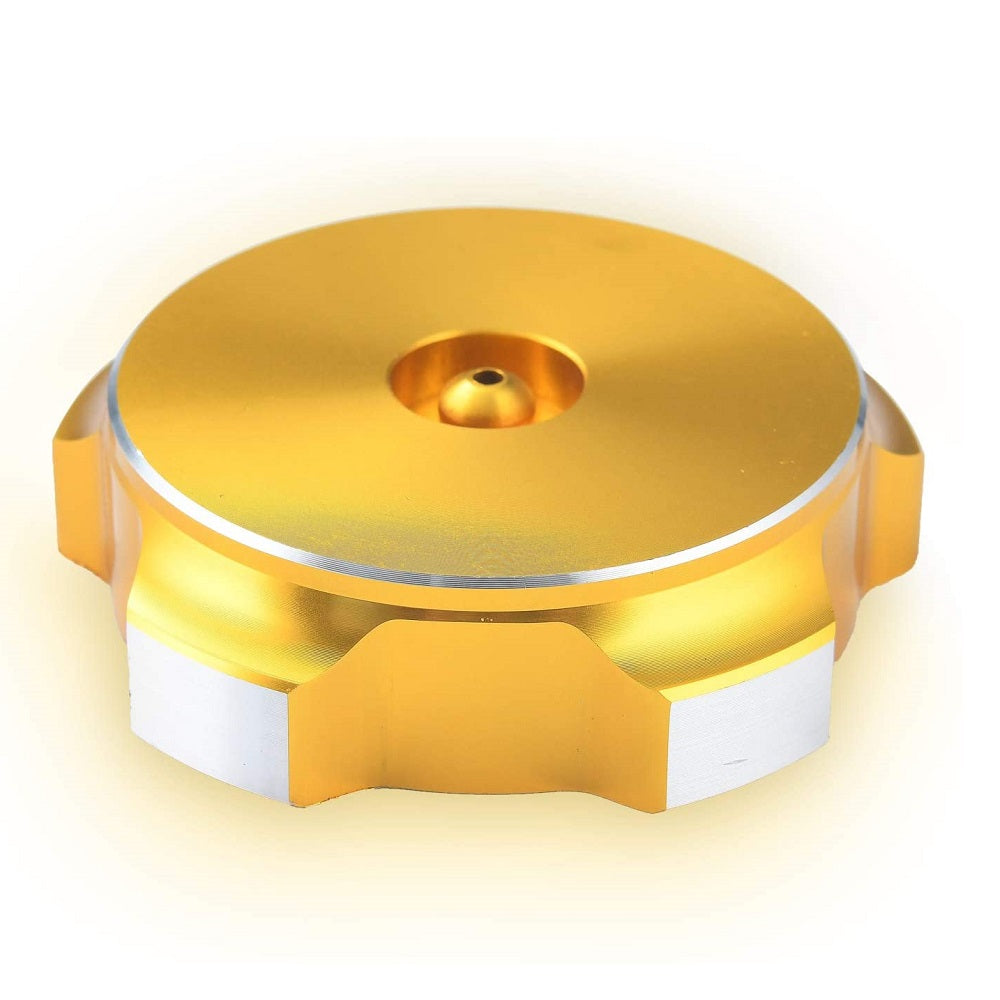 RedCap Sleek Gold Motorcycle Gas Fuel Petrol Tank Cap with Breather Valve For 50cc, 70cc, 90cc, 110cc, 125cc, 140cc, 150cc Chinese Pit Dirt Bikes CRF50, CRF70 - Crafted with Durable CNC Aluminum Alloy