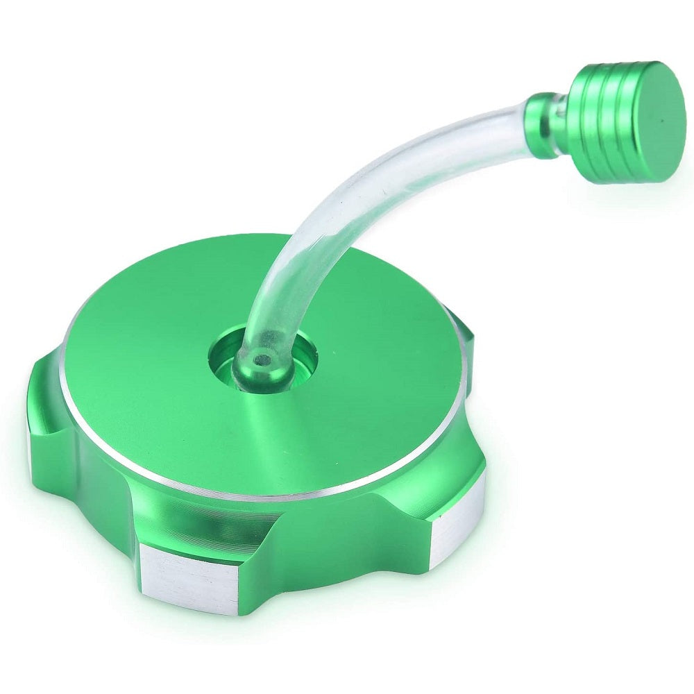 RedCap Green Aluminum Alloy Motorcycle Gas Fuel Petrol Tank Cap with Breather Valve For 50cc, 70cc, 90cc, 110cc, 125cc, 140cc, 150cc, Chinese Pit Dirt Bikes CRF50, CRF70 - Sleek & Stylish Design